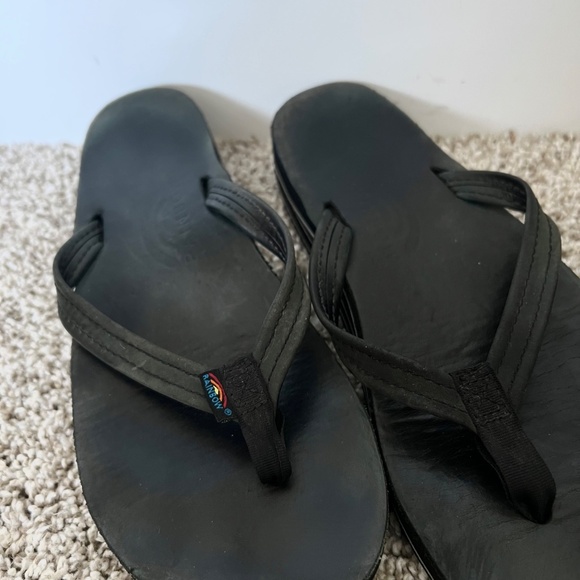 Rainbow Sandals | Black | Women's Double Layer, Narrow Strap, Leather - Picture 5 of 5